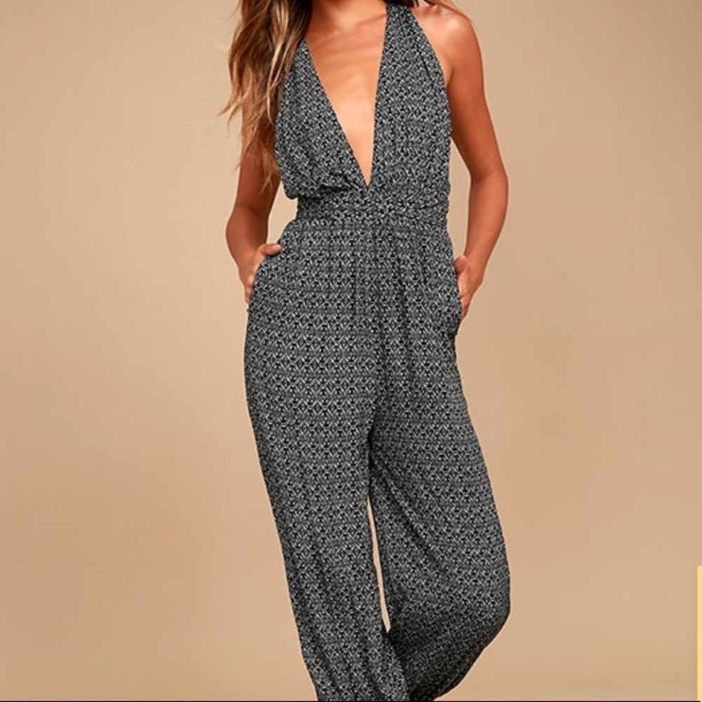 Lulus black halter jumpsuit